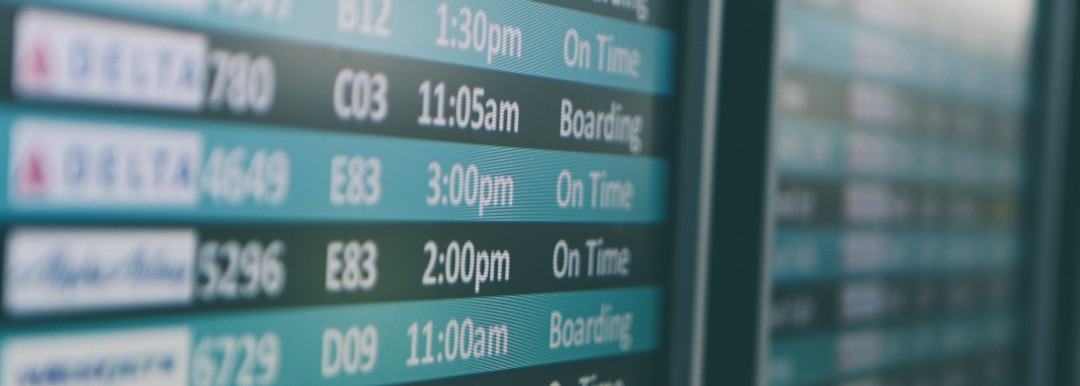 flight information screen close up