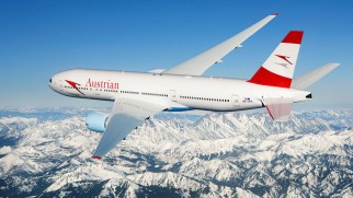 austrian airlines over mountains
