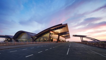 night time at hamad international airport