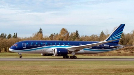 azerbaijan airlines on runway