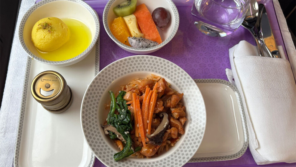 Air India onboard dining