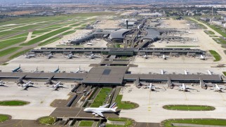 aerial view paris charles de gaulle airport
