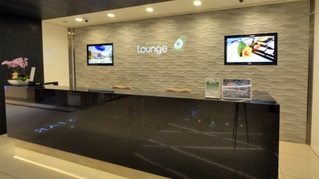 entrance to eva air lounge taipei airport