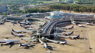 moscow sheremetyevo international airport aerial view