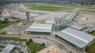 Sofia airport aerial view