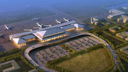 zhoushan putuoshan airport aerial view