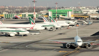 milan linate airport parked aircraft