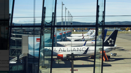 oslo airport parked aircraft