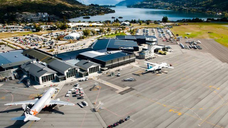 queenstown airport aerial view