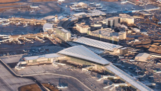 calgary international airport aerial view