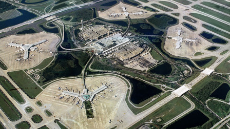 aerial view of Louis Armstrong New Orleans International Airport