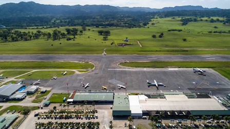 port vila bauerfield airport aerial view