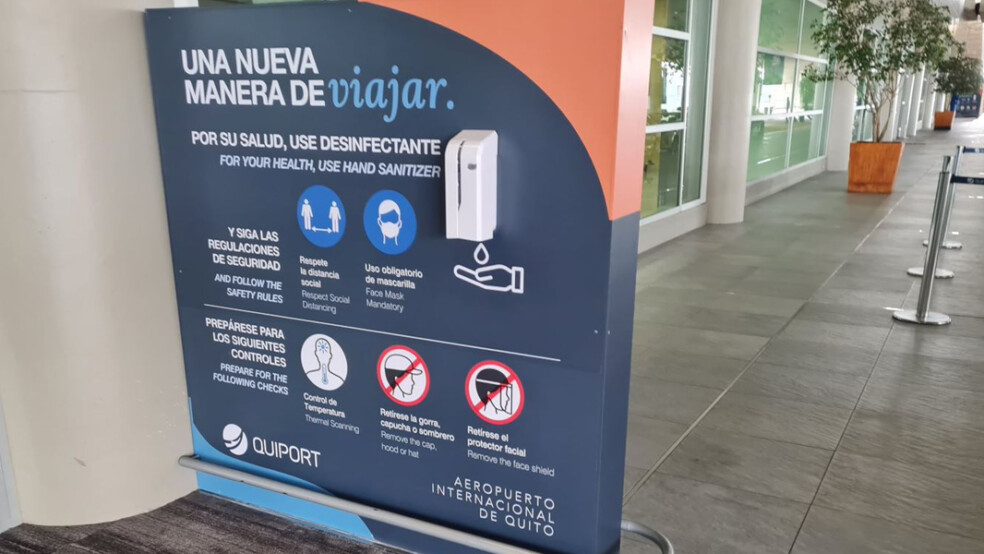quito international airport hand sanitiser