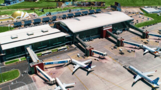 tbilisi international airport aerial view