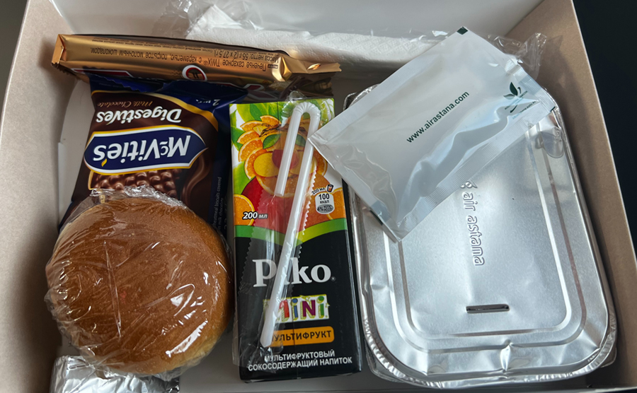 FlyArystan inflight meal