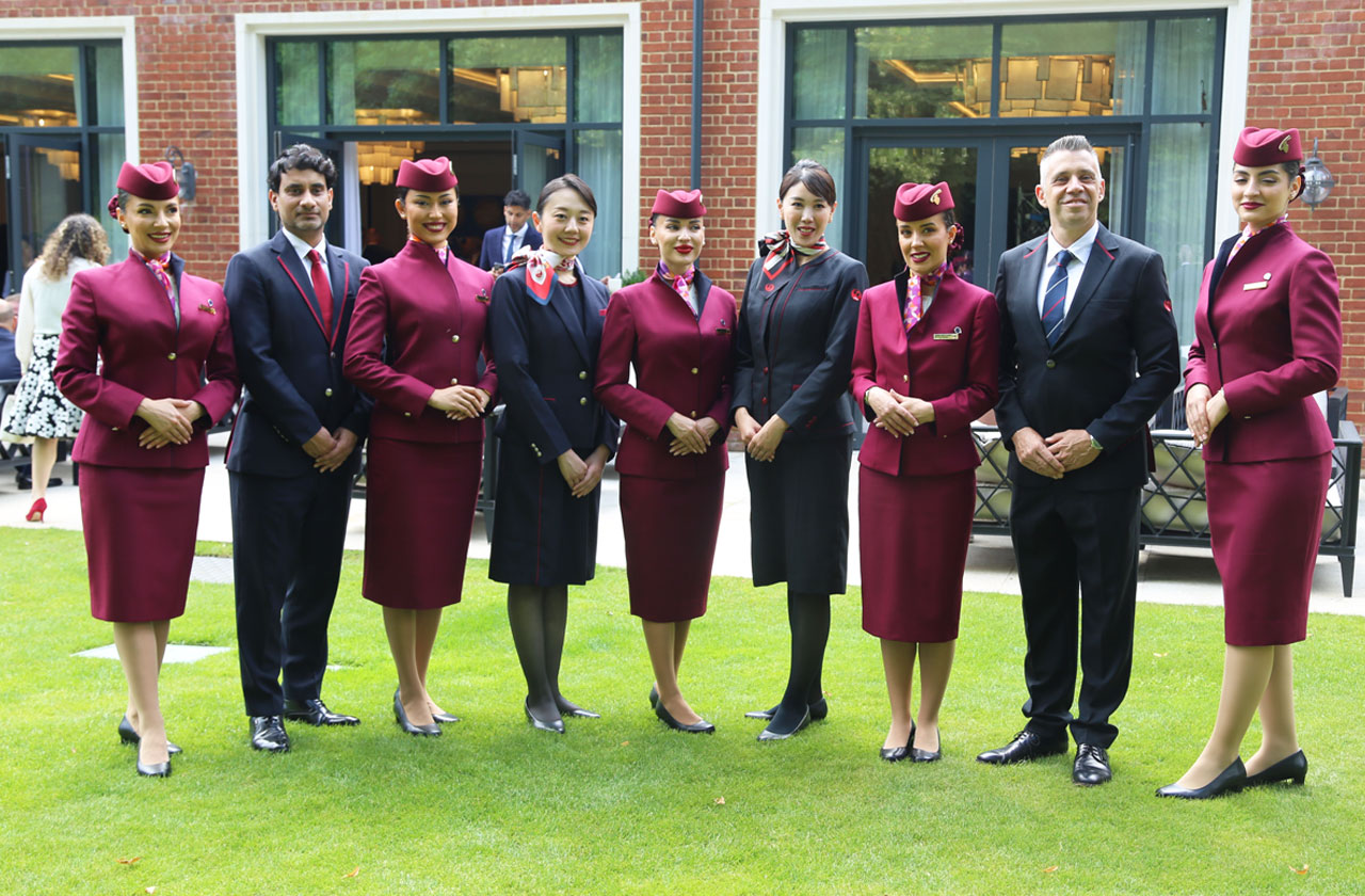 Japan Airlines and Qatar Airways crew at the awards event