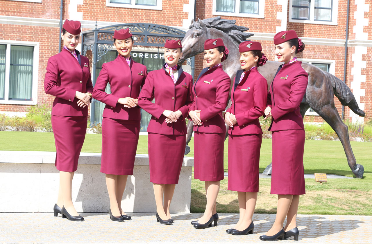 Qatar Airways crew at the 2024 world airline awards venue