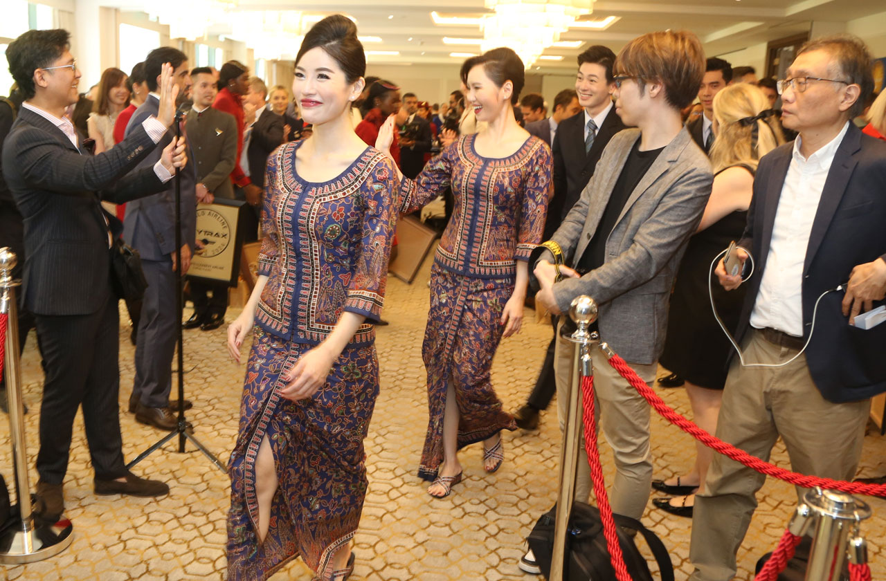 Singapore Airlines cabin crew at the 2024 world airline awards