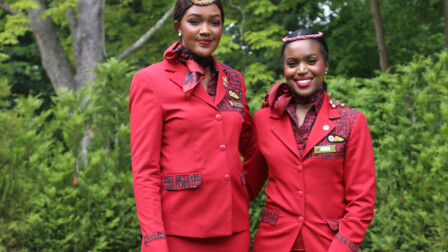 Kenya Airways crew at the 2024 world airline awards venue